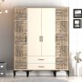HANAH HOME Garderober Kumsal PTP Walnut Cream - slika 1