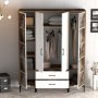 HANAH HOME Garderober Kumsal PTP Walnut White - slika 2