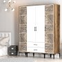 HANAH HOME Garderober Kumsal PTP Walnut White - slika 3