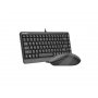 A4 TECH F1110 FSTYLER Compact USB US siva tastatura + USB sivi miš - slika 2