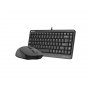 A4 TECH F1110 FSTYLER Compact USB US siva tastatura + USB sivi miš - slika 1