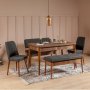 HANAH HOME Trpezarijski set Vina Walnut Anthracite - slika 1