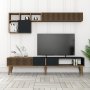 HANAH HOME TV polica Milan TV Walnut Anthracite - slika 1