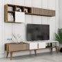 HANAH HOME TV polica Milan TV Walnut White - slika 4