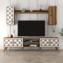 HANAH HOME TV polica Class S Walnut White - slika 4
