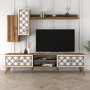 HANAH HOME TV polica Class S Walnut White - slika 1