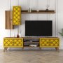 HANAH HOME TV polica Class S Walnut Yellow - slika 1