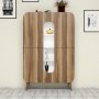 HANAH HOME Višenamenski ormar Mine Walnut White - slika 1
