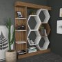 HANAH HOME Polica za knjige Sueno White Walnut - slika 3
