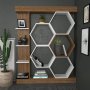 HANAH HOME Polica za knjige Sueno White Walnut - slika 4