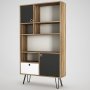 HANAH HOME Polica za knjige Karamel Walnut Anthracite - slika 2