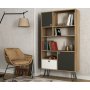 HANAH HOME Polica za knjige Karamel Walnut Anthracite - slika 3