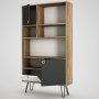HANAH HOME Polica za knjige Karamel Walnut Anthracite - slika 4