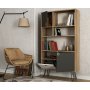 HANAH HOME Polica za knjige Karamel Walnut Anthracite - slika 5