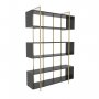 HANAH HOME Polica za knjige Bruti Anthracite Gold - slika 4