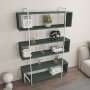 HANAH HOME Polica za knjige Bruti Green White - slika 3