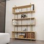 HANAH HOME Polica za knjige Bruti Oak Gold - slika 1