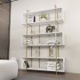 HANAH HOME Polica za knjige Bruti White Gold - slika 1
