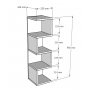 HANAH HOME Polica za knjige Alin Anthracite - slika 4