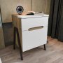 HANAH HOME Noćni stočić Neva Walnut White - slika 3