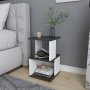 HANAH HOME Noćni stočić Carter Dark Oak White - slika 3