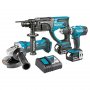 MAKITA LXT set-DHP453Z +DHR202Z+DGA452Z + punjač + 2 baterije DLX3121M - slika 1