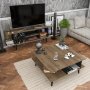 HANAH HOME Sto za dnevnu sobu Akya Walnut Black - slika 2