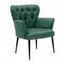 HANAH HOME Fotelja Paris Black Metal Sea Green - slika 1