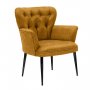 HANAH HOME Fotelja Paris Black Metal Mustard - slika 1