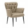 HANAH HOME Fotelja Paris Black Metal Light Brown - slika 1