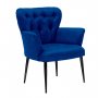 HANAH HOME Fotelja Paris Black Metal Dark Blue - slika 1