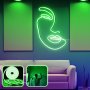 OPVIQ Zidna LED dekoracija Face Art Large Green - slika 1