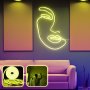 OPVIQ Zidna LED dekoracija Face Art Large Yellow - slika 1