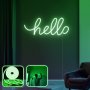 OPVIQ Zidna LED dekoracija Hello Large Green - slika 1