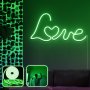 OPVIQ Zidna LED dekoracija Love in Love Large Green - slika 1