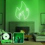 OPVIQ Zidna LED dekoracija Fire Medium Green - slika 1
