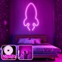 OPVIQ Zidna LED dekoracija Rocket Medium Pink - slika 1