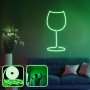 OPVIQ Zidna LED dekoracija Wine Glass Medium Green - slika 1