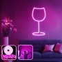 OPVIQ Zidna LED dekoracija Wine Glass Medium Pink - slika 1