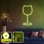 OPVIQ Zidna LED dekoracija Wine Glass Medium Yellow - slika 1