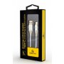 GEMBIRD CC-USB2B-AMCM-1M-BW2 Gembird Premium cotton braided Type-C USB charging -data cable,1m, silver/white - slika 1