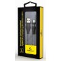 GEMBIRD CC-USB2B-AMCM-2M-BW Gembird Premium cotton braided Type-C USB charging -data cable,2m, black/white - slika 1
