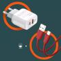 LDNIO A2421C 22.5W Kućni punjač sa USB-C crvenim kablom - slika 5