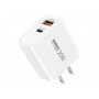 REMAX Strujni Fast punjač Kiddy 1xUSB3.0+1 xTIP C 20W RP-U120, beli - slika 1