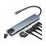 FAST ASIA Adapter-konvertor TIP C na HDMI+2xUSB 3.0+TF/SD+2xTIP C+RJ45 - slika 2