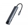 FAST ASIA Adapter-konvertor TIP C na HDMI+2xUSB 3.0+TF/SD+2xTIP C+RJ45 - slika 1