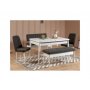 HANAH HOME Trpezarijski set Vina White Anthracite OUTLET - slika 1
