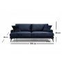 Atelier del Sofa Sofa trosed Papira 3 Seater Navy Blue - slika 3