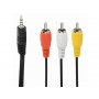 GEMBIRD CCA-4P2R-2M Jack AV 3.5mm 4-pin, cable Jack AV 3.5mm male - 3x RCA male 2m black - slika 1