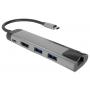NATEC FOWLER GO, USB Type-C 5-in-1 Multi-port Adapter (USB3.0 Hub + HDMI + PD + Gigabit LAN), Max. 100W Output (NMP-1985) - slika 1